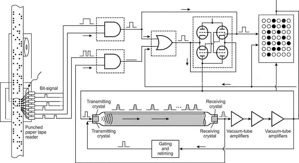 1940s电子计算机电路结构图